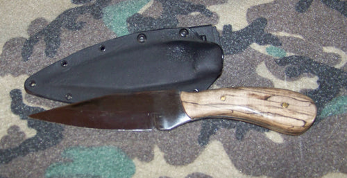 Hand Forged Knife: Custom Camp Knife / Maple Handle